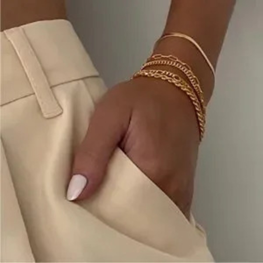 14k Gold Plated 5pc Bracelet Set